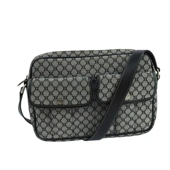 CELINE Macadam Canvas Shoulder Bag Gray Auth - Picture 12 of 15